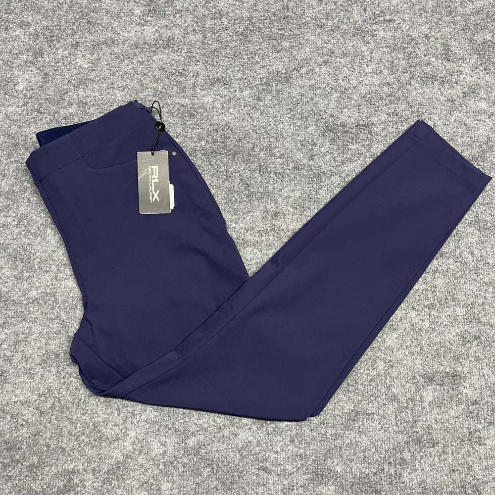 RLX Ralph Lauren Pants Womens Size 6 Navy Blue Golf Core Stretch Slim Leg NEW